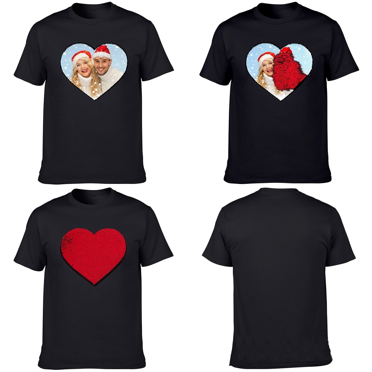 Custom Heart Flip Sequin Shirt